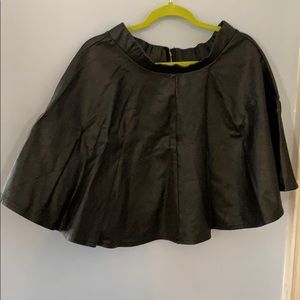 Faux leather black skater skirt